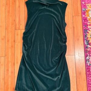 A New Day Dark Green Velvet-like Midi Dress